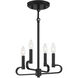 Summit 4 Light 14 inch Matte Black Chandelier Convertible Ceiling Light